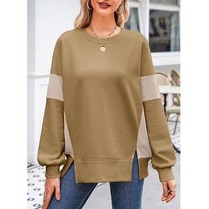 Best Price Luxury Long Sleeve Neck Shoulder Slope Solid Comfortable Oversized <b>Women's</b> Cotton Fleece Quick-Drying Winter - Product Image 4