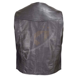 Buena calidad 100% cuero hecho moda chaleco precio razonable hombres ropa transpirable cuero chaleco en venta - Product Image 4