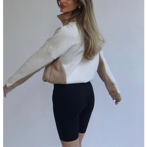 Sudadera con Capucha para Mujer, Informal, Gruesa, de Color Negro Sólido, Holgada, con Bolsillo Tipo Canguro, Cuello Alto - Product Image 4