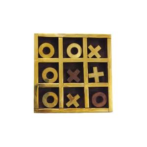 Trabajo de latón de alta calidad Tic Tac Toe de madera hecho a mano Zero Cross Venta caliente para todas las estaciones para niños - Product Image 1