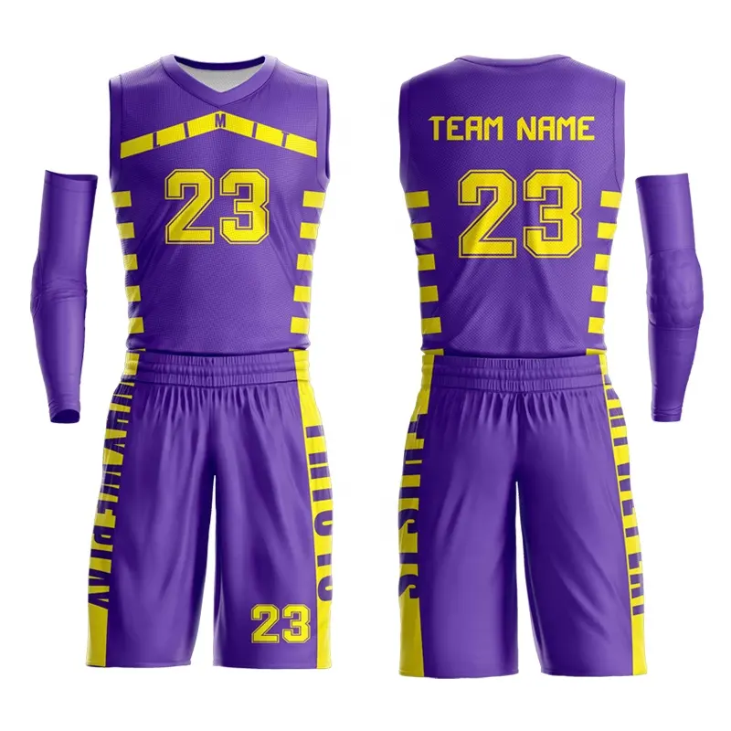 2024 Custom Breathable Basketball Wear Customize Design Purple Basketball Uniforms Sublimation