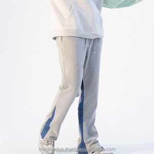 Venta al por mayor de pantalones de gran tamaño personalizados en blanco de secado rápido Hip Hop Casual algodón pantalones de chándal de pierna ancha transpirable Jogger hombres pantalones para la venta - Product Image 2