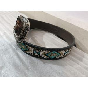 Ceinture en cuir de qualité supérieure pour homme, style western, équipement de cavalier, vente chaude, motif floral, cloutée, perlée, boucles en acier inoxydable durables, personnalisable - Product Image 1
