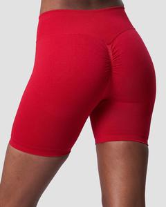 Unisex Plus Size Solid Red Seamless <b>Tights</b> | High Waist Compression Eco-Friendly Breathable Fitness Shorts - Product Image 2