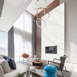 Style marbre personnalisé Calacatta blanc or veines quartz dalles de pierre revêtement mural pour hôtel utiliser comptoirs de cuisine vanité - Product Image 2