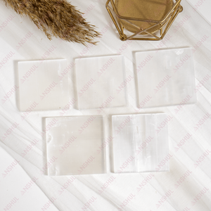 Wide Range of Good Quality Smooth <b>Surface</b> 3 inches Selenite Square Plain <b>Plate</b> Versatile Piece for Crystal Charging & Meditation - Product Image 4
