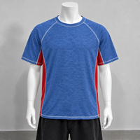 T-shirt homme à manches courtes, col rond, blocs de couleur, manches raglan, séchage rapide, vêtement de sport, t-shirt d'été léger, t-shirt premium