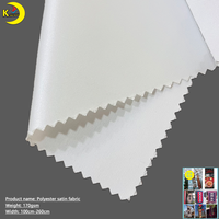 Rouleaux de tissu 100 % polyester tissé en gros pour impression numérique par sublimation, satin de qualité supérieure blanc pur, matériau pour bannières et drapeaux