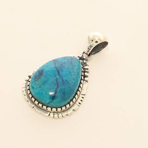 Pendentif en argent sterling 925 de qualité supérieure, finition haut de gamme, serti à la bélière, shattuckite, coupe cabochon en forme de poire, élégant et tendance, cadeau - Product Image 1