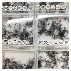 Listo para Exportar, Extensiones de Pestañas Naturales Hechas a Mano, Sintéticas, Negras, de 15 mm, Modelo Camelia 6D, Belleza Profesional Personalizada - Product Image 4