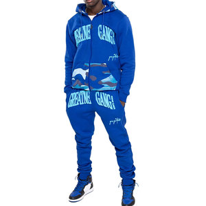 Survêtement personnalisé de haute qualité à imprimé épais Ensemble pantalon de survêtement et sweat à capuche à imprimé Jogger's Puff - Product Image 1