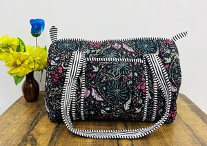 กระเป๋าผ้าควิลท์ลายบล็อกแนวสปอร์ตสุดหรูกระเป๋าเดินทางแบบสัปดาห์ทำจากผ้าฝ้ายความจุเยอะทนทานเป็นมิตรต่อสิ่งแวดล้อม - Product Image 2