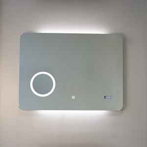 Espejo LED Táctil de 80x60 con Reloj Digital y Lupa, Accesorio Moderno para Baño - Product Image 1