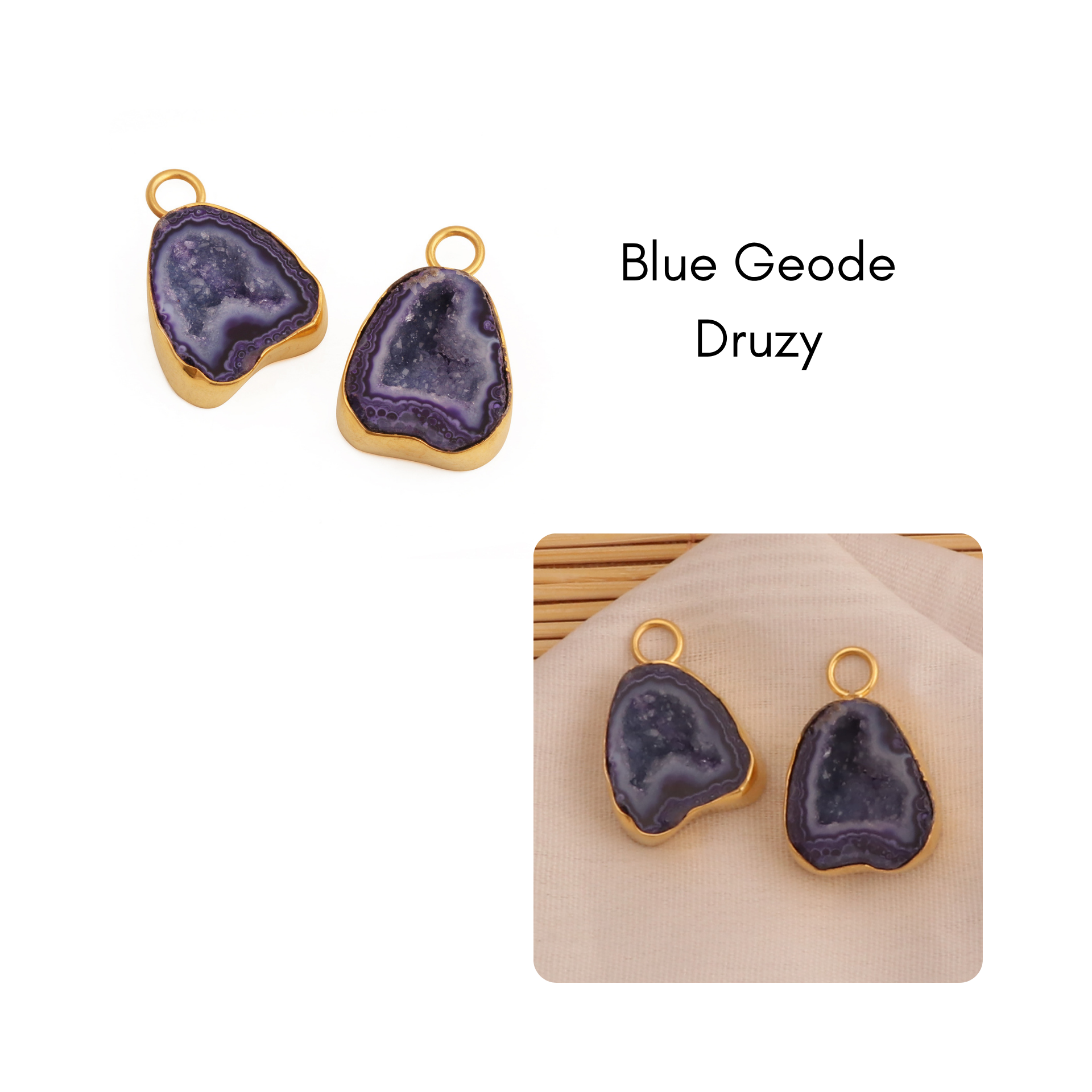 หินโมราดรูซี่สีฟ้า