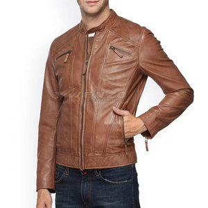 Chaqueta de Cuero Vacuno para Hombre WENZO, Fabricada en Pakistán, Invierno 2025, Alta Calidad, Resistente al Viento, Ecológica, Transpirable, con Logotipo Frontal - Product Image 1