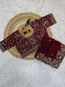 Sari de Seda Espacial Pura Premium con Bordado de Diseño Mango y Lentejuelas Zari, Ropa India para Mujer en Existencia - Product Image 3