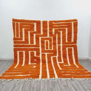 Alfombra única marroquí Beni Ourain hecha a mano marroquí Boho Beni Ourain alfombra Albertina Alfombra de lana anudada a mano por ITHL - Product Image 5