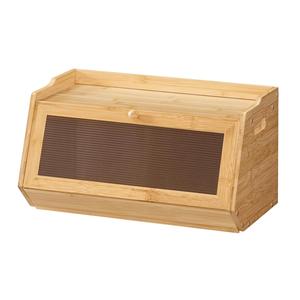 Boîte de rangement de pain en bois avec fenêtre transparente 2 couches grande capacité stockage de pain cuisine porte-pain auto-assemblage - Product Image 4