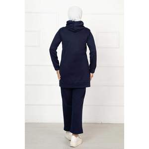 Traje de dos hilos detallado a rayas azul marino - Product Image 3