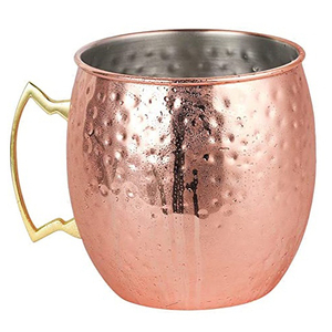 100% Moscow Mule Copper Mugs With Handles, 304 Stainless Steel Copper Coated Cup <b>Drinkware</b> - Product Image 2