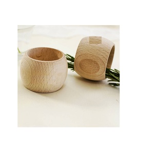 Porte-serviettes de la plus haute qualité Design royal décoration de fête de mariage rond de serviette en papier Table à manger rond de serviette en bois poli - Product Image 5