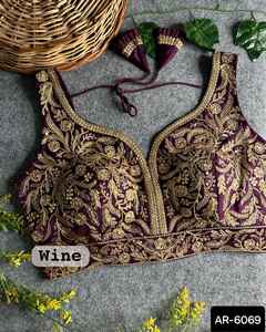 Ropa de boda para mujer, ropa de Sari de trabajo con perlas, diseñador indio, última colección, blusa pesada confeccionada para ropa de boda - Product Image 3