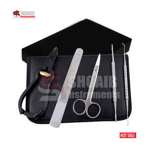 Juego de cortaúñas en voladizo de alta resistencia, 5 uds., cortará uñas gruesas de los pies, estuche de Podología para cirugía, Tijera para uñas, Lima en caja - Product Image 5