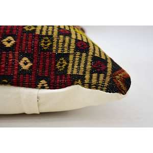 Oreiller en Laine Patchwork Kantha Multicolore 16x24 Pouces Motif Vintage Tissé - Product Image 4