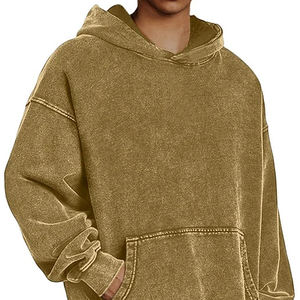 Sweats à capuche pour hommes Unisex Distress Washed Oversized Vintage Heavyweight Hoodie with Acid Wash Hoodies Men - Product Image 1