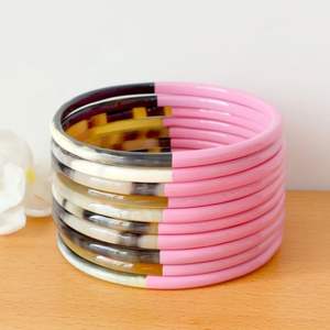 Joyería de cuerno personalizada, brazaletes de cuerno de búfalo Natural, pulseras de cuerno pulidas anchas para mujer, joyería Bohemia, accesorios de moda - Product Image 2