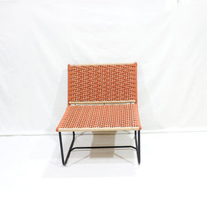 Artex Dong เก้าอี้เชือกทอที่ทันสมัยทนทานโครงเหล็กเคลือบด้วยผงสีดำมีการรองรับแบบไขว้เสริมแรง - Product Image 3