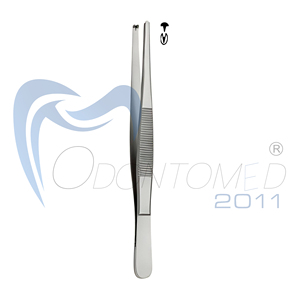 Odontomed 2011 Pince à tissus médicale et chirurgicale à 1x2 dents en acier inoxydable antirouille certifiée CE Classe I Modèle ODM-25-38F - Product Image 3