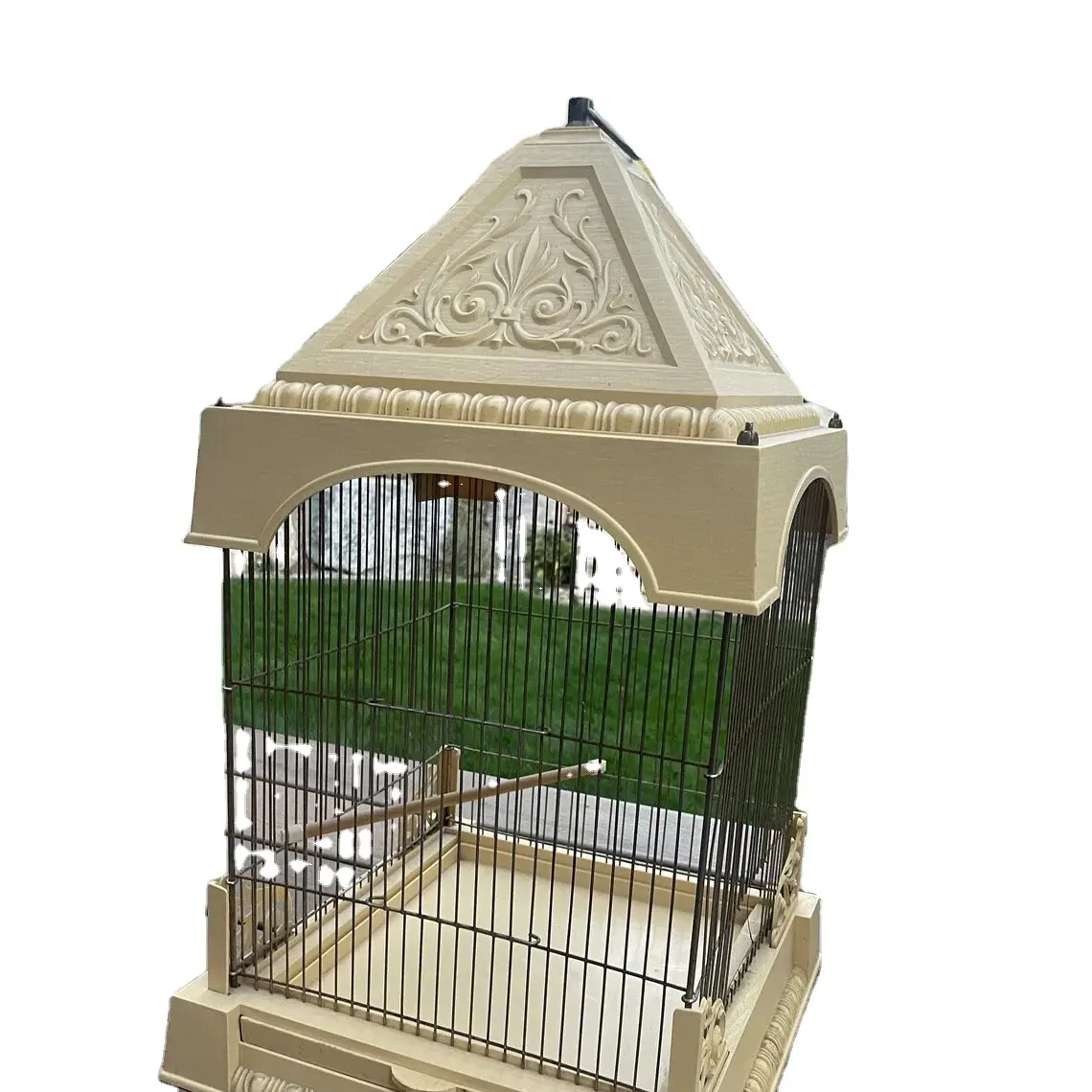 Victorian Style Bird Cage Hanging High Wide Square Ornate Vintage Decorative Antique Bird Cage Music Box decorative plant hold