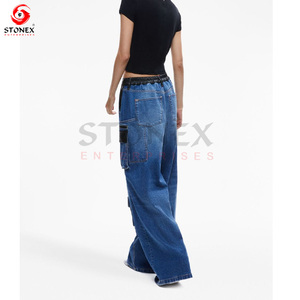 Mesdames Cargo Denim Jeans Dernière conception de haute qualité fabriqué au Pakistan Nouvelle arrivée Cargo Pantalon/pantalon - Product Image 4