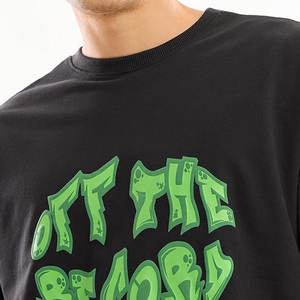 Venta al por mayor de alta calidad de color negro sólido camiseta de impresión personalizada 100% tela de algodón suelta cuello redondo transpirable camiseta para hombres - Product Image 5