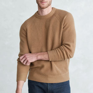 Pulls d'hiver OEM à coupe étroite pour hommes Conception personnalisée Mélange de laine du Bangladesh Poignets côtelés de grande taille Style tricoté de calibre moyen - Product Image 2