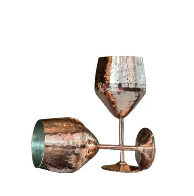 Bicchiere da vino in rame bicchiere corto in rame di qualità migliore per produttore e fornitore di Bar 100% calice fatto a mano in rame vendita calda