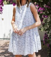 Robe Bohème en Coton Tissé Écologique pour Femme, Ample, Imprimée, Col Rond, Lavable, Décontractée, Printemps-Été, Plage, Fête, Dentelle Naturelle