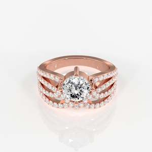 Lab Grown Diamond <b>Cocktail</b> <b>Ring</b> with Portuguese Cut 18K <b>Gold</b> <b>Ring</b> - Product Image 6