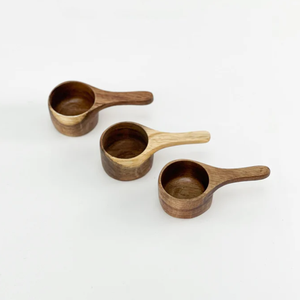 Wholesale High Quality Acacia Wooden <b>Measuring</b> Cup <b>Spoon</b> Set Coffee Scoop with Handle for Home and Use from Vietnam - Product Image 3