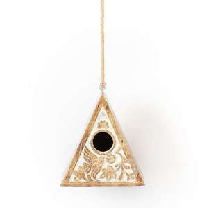 Squirrel Proof New Wooden <b>Bird</b> Feeder for <b>Small</b> <b>Birds</b> Animal Feeding Use Hanging Garden Decorative Hut Shape <b>Bird</b> Feeder - Product Image 6