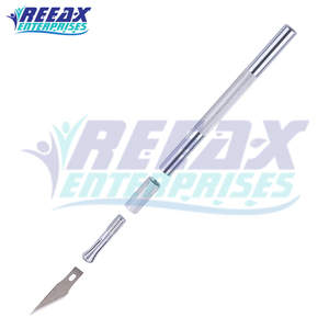 ด้ามมีดผ่าตัดและใบมีดสแตนเลสคุณภาพเยี่ยมแบบใช้ซ้ำได้สำหรับการผ่าตัดตา ได้รับการรับรองมาตรฐาน CE โดย REEAX ENTERPRISES - Product Image 2