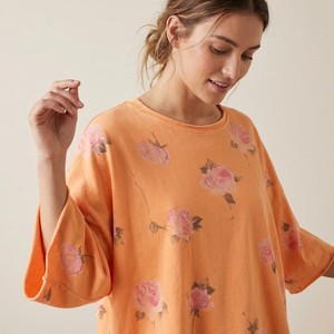 Suéter Casual Holgado y Cómodo con Mangas Medias y Estampado Floral, Mezcla de Poliéster/Algodón para Primavera - Product Image 3