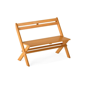 Banco Plegable de Madera de Teca Sólida para Jardín, Patio, Parque, Terraza, Balcón, Hotel o Resort, con Respaldo - Product Image 1