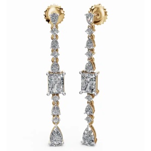 Pendientes de Diseño Artemisia Radiance de Oro de 9 Quilates de Primera Calidad, Corte Pera y Redondo, Joyería Cultivada en Laboratorio, Proveedor Mayorista B2B para Exportación - Product Image 4