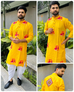 Kurta ผ้าฝ้ายสไตล์บอลลีวูดที่มีรูปแบบที่ทันสมัยเย็บปักถักร้อยออกแบบพิเศษด้านหลังสำหรับงานแต่งงานงานปาร์ตี้ Diwali & navratri - Product Image 2