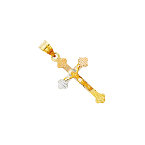 Pendentif personnalisé 14K trois tons à la mode en diamant crucifix jésus croix timbre or rose or argent cuivre pour enfants - Product Image 3
