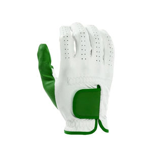 Guante de golf de dedo completo Diseño de cuero PU impreso personalizado Cara sintética duradera Cabretta Cuero OEM ODM Servicio Precio barato - Product Image 2