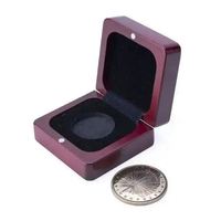 Boîte à monnaie rectangulaire compacte en bois faite à la main, gravure laser personnalisée, étui de présentation portable, coins arrondis, insert en velours noir
