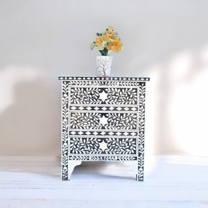 Muebles de Madera con Incrustaciones de Nácar para Decoración del Hogar, Muebles de Mosaico Hechos a Mano de Alta Calidad con Cajones con Incrustaciones de Hueso - Product Image 2